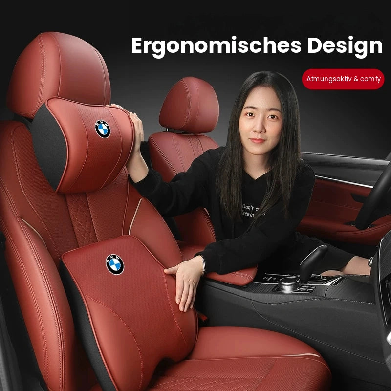 Auto-Nackenkissen- und Lendenkissen-Set