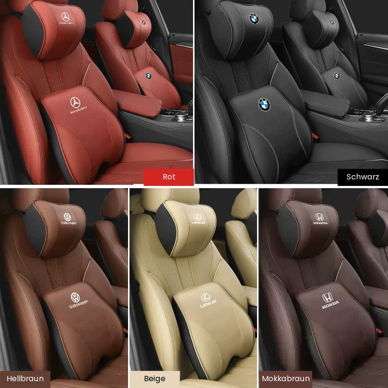 Auto-Nackenkissen- und Lendenkissen-Set