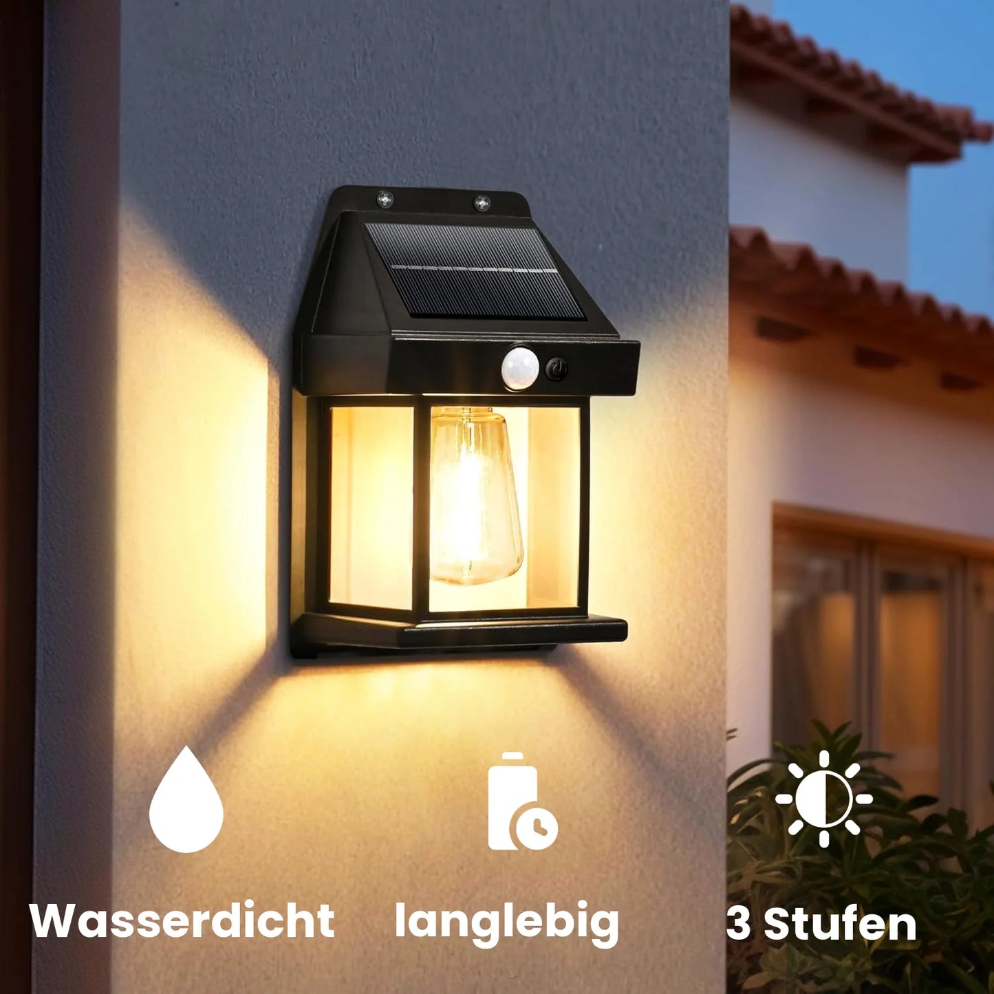 Wasserdichte solarbetriebene Lampe