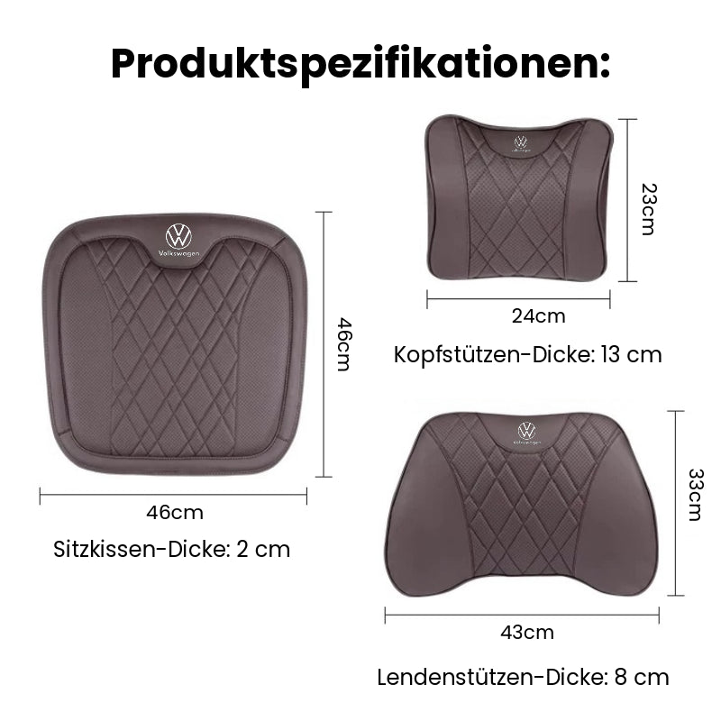 Auto Kopf-, Lenden- & Sitzkissen-Set